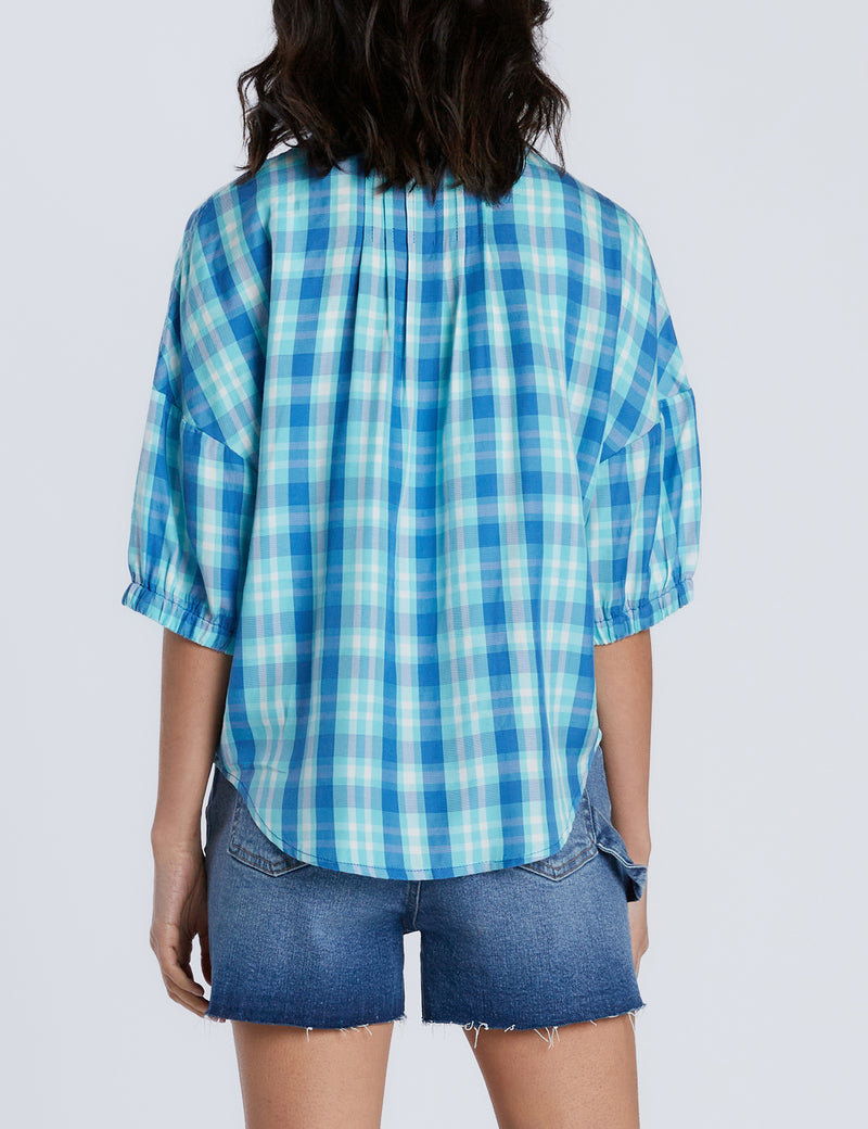 At The Top Plaid Button Up Shirt Back View