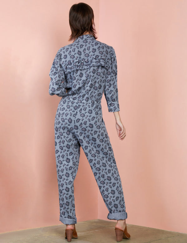 24/7 Jumpsuit in jungle print back view