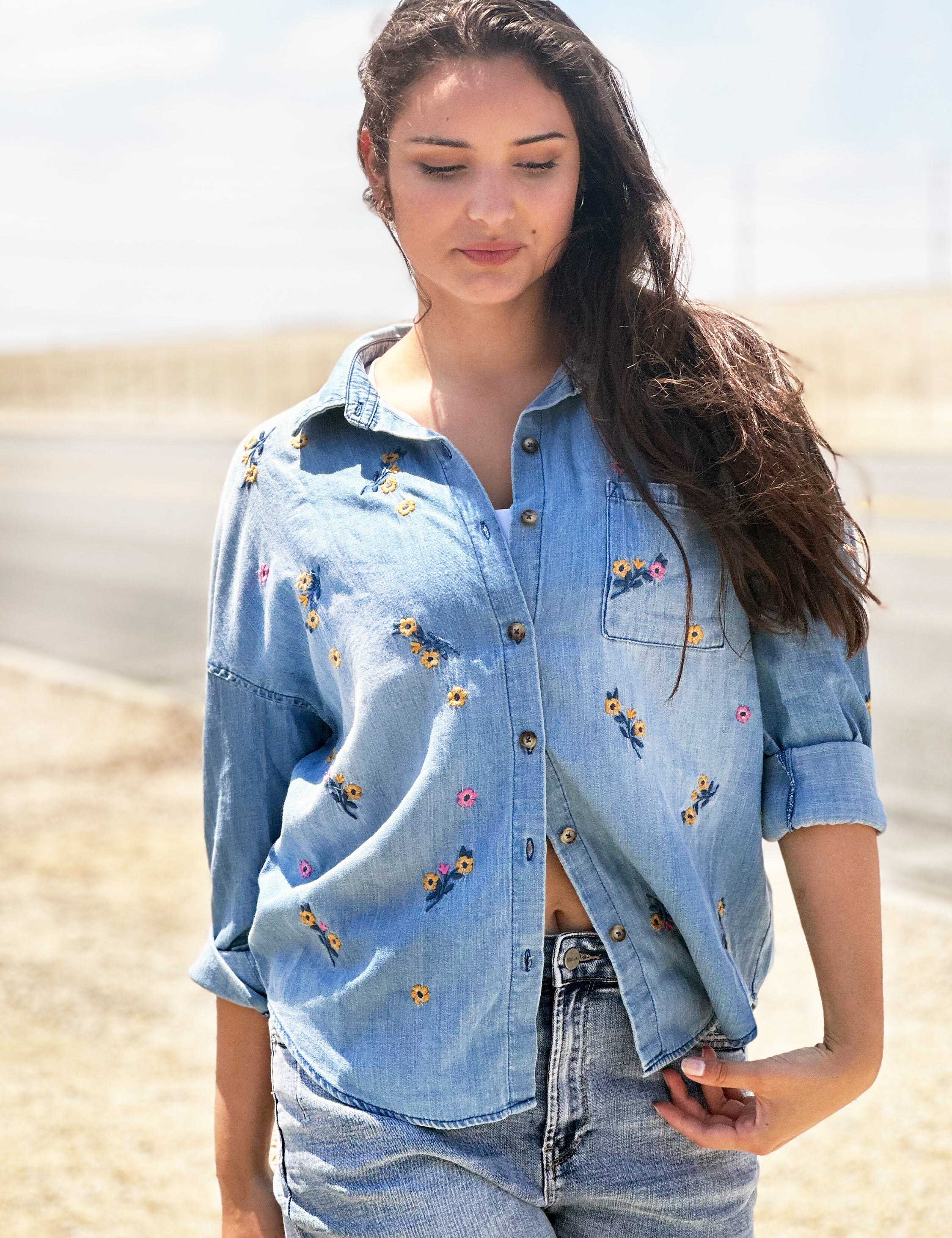 Wild Floral Embroidered Shirt