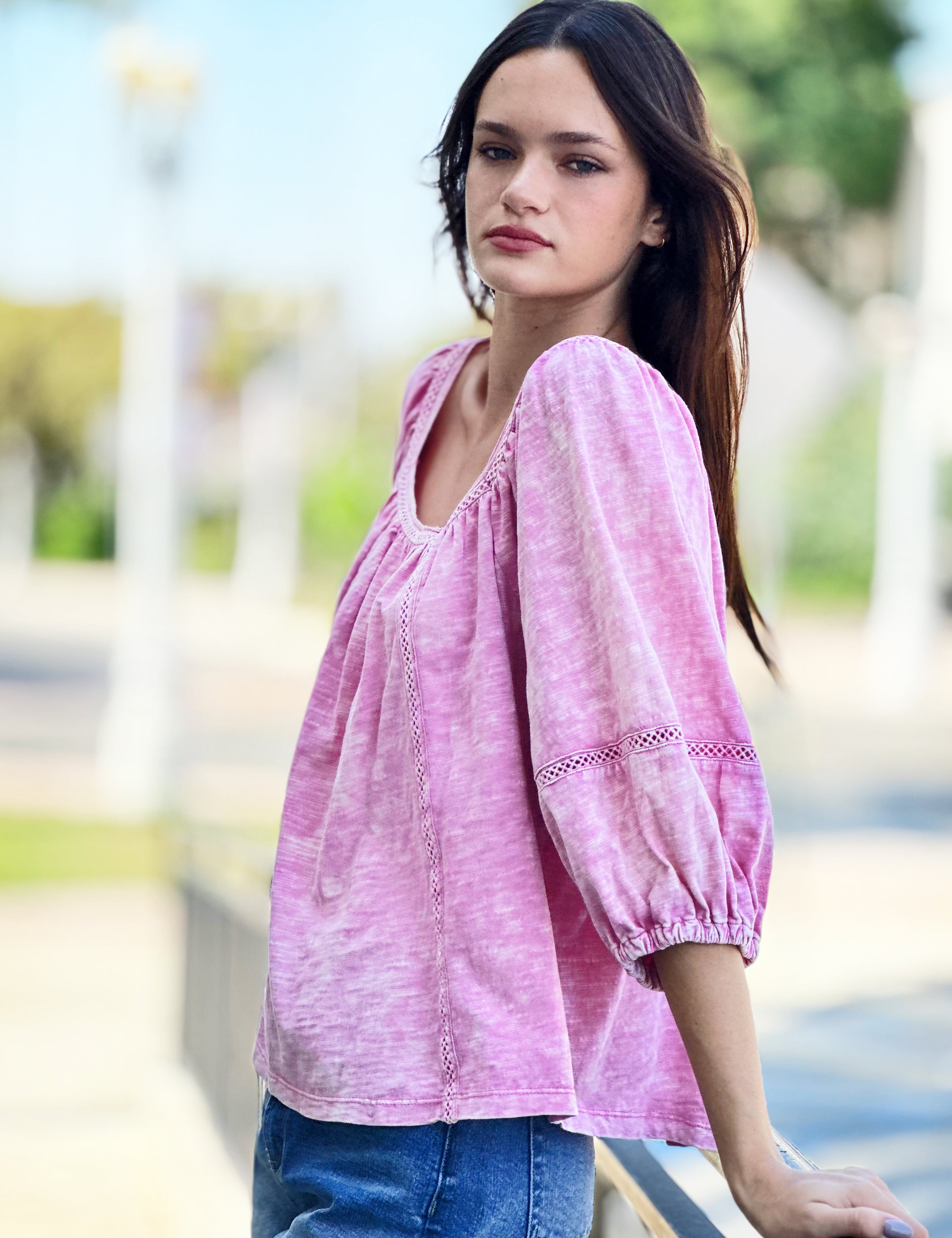 Women's Pretty Square Neck Cotton Top – Billy T – billytshop