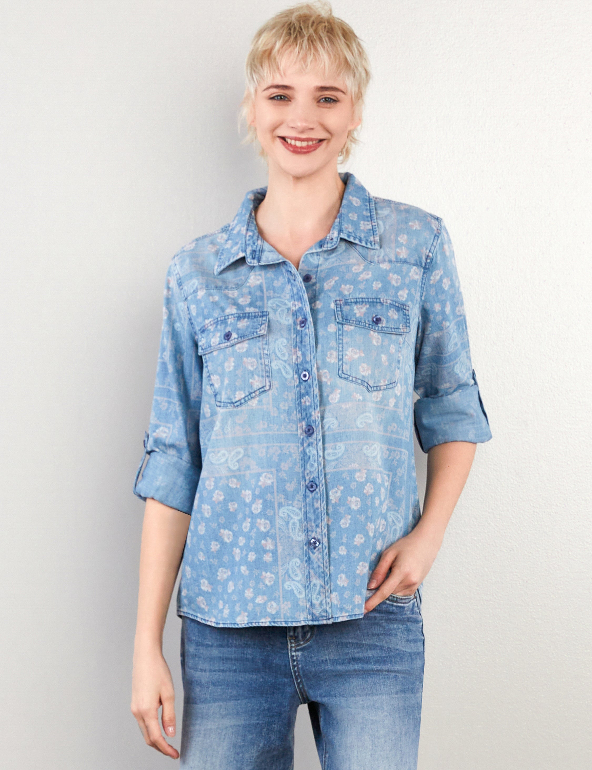 Women's Bandana Print Shirt – Billy T – billytshop