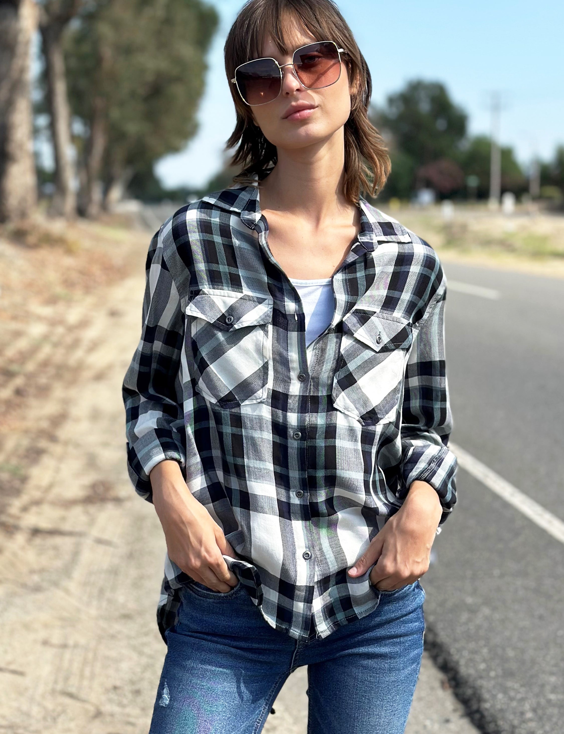 Back Lace Up Button-Down Shirt – billytshop