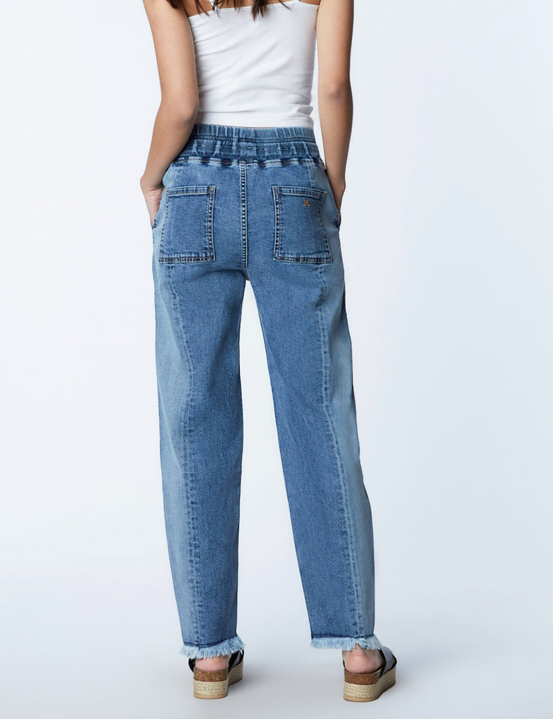 Women's Designer Pieced Relaxed Fit Jeans