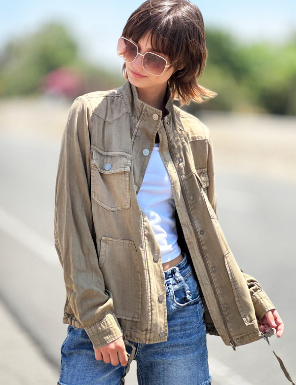 Women's Designer 4-Pocket Light Weight Tan Jacket