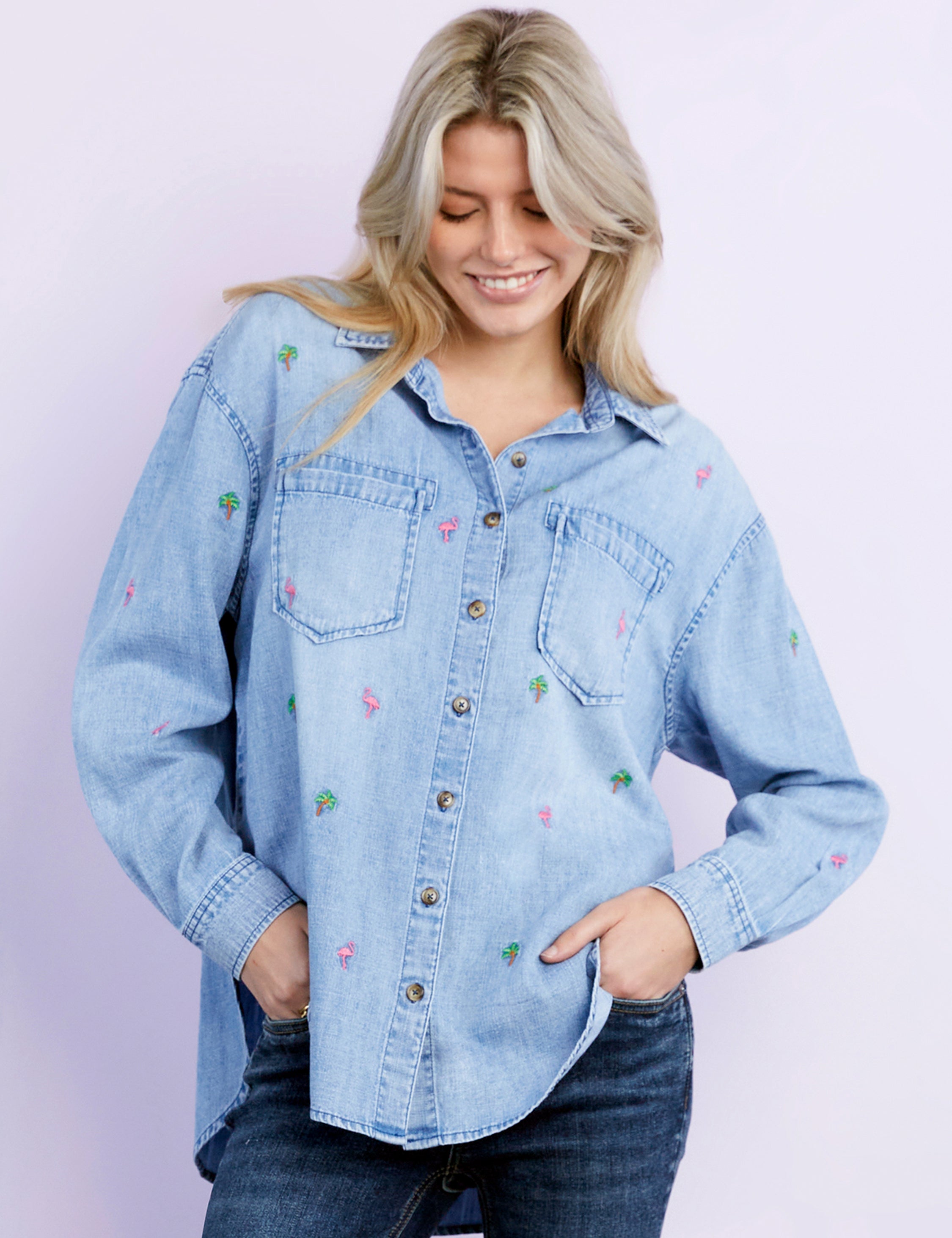Women's Palm Desert Embroidered Shirt – Billy T – billytshop