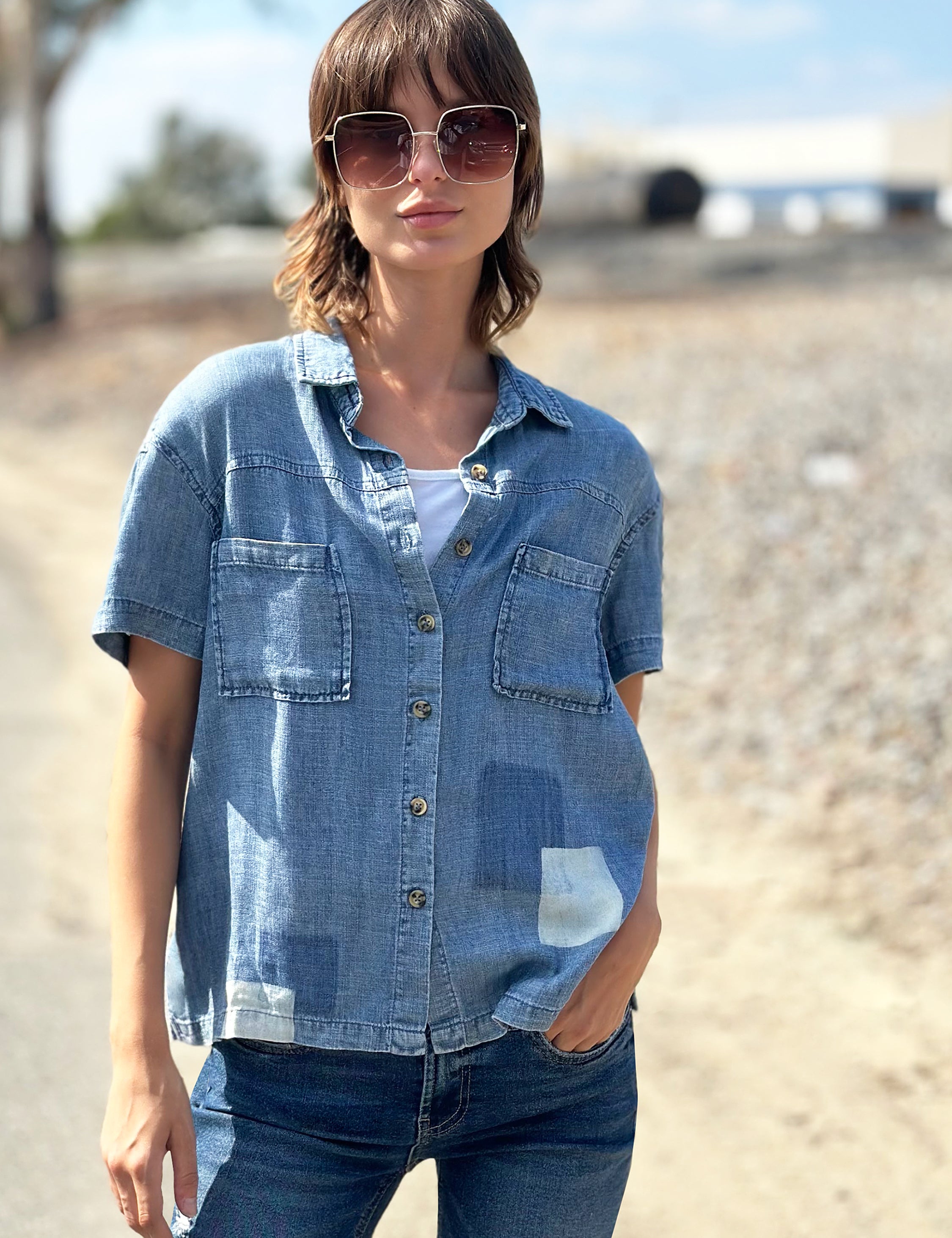 DENIM PATCH SHIRT