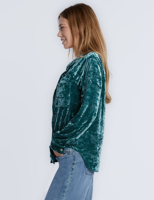 Peasant Top Emerald Side View