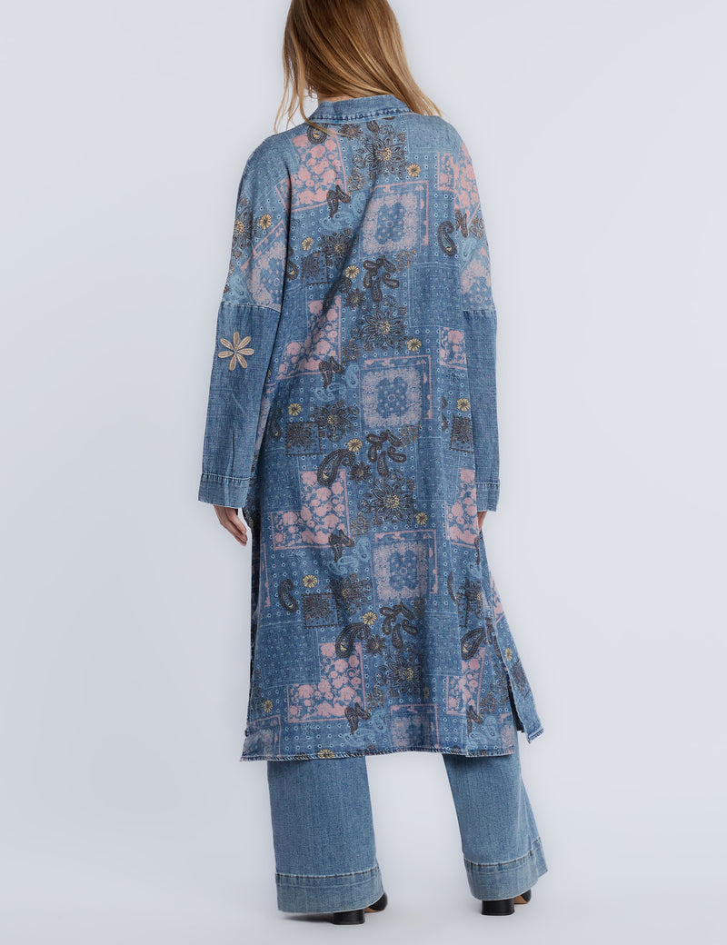 Women's Designer Paisley Patchwork Print Kimono