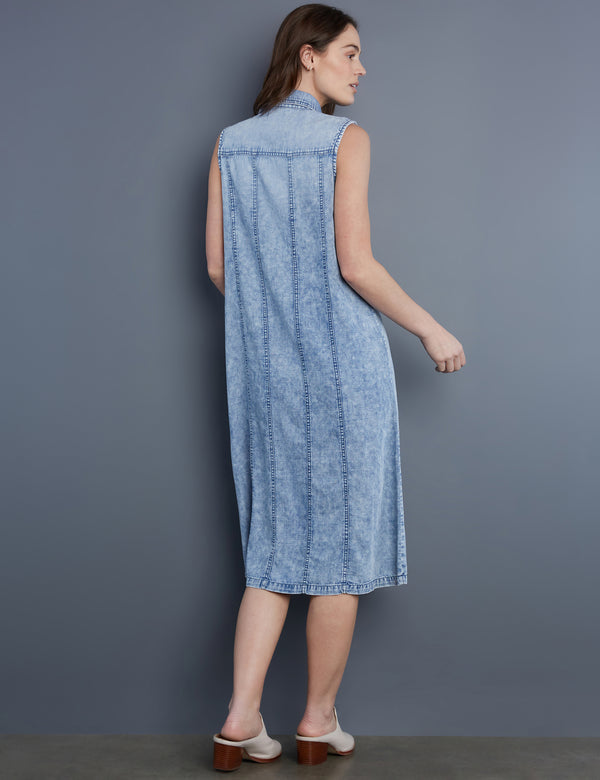 Women's Designer Sleeveless Denim Dress