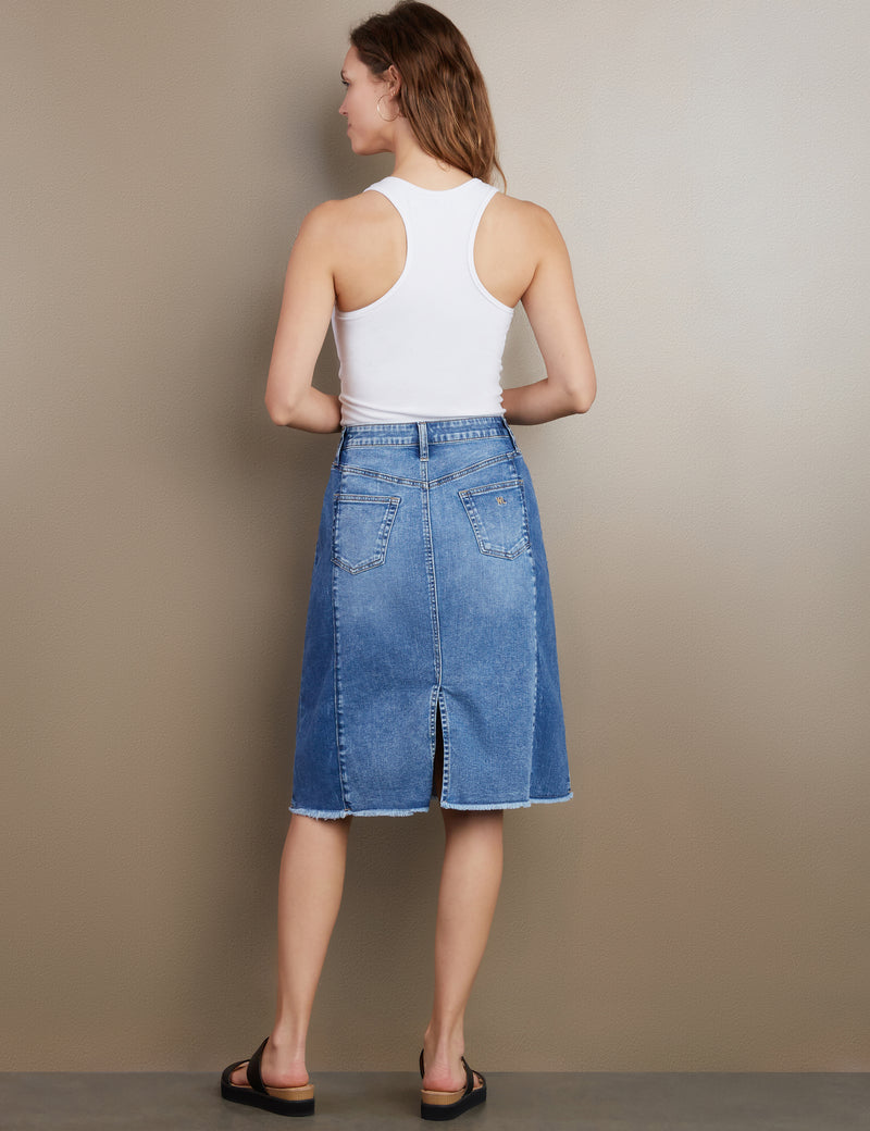 Women's Designer Mixed Denim Washes Jean Skirt