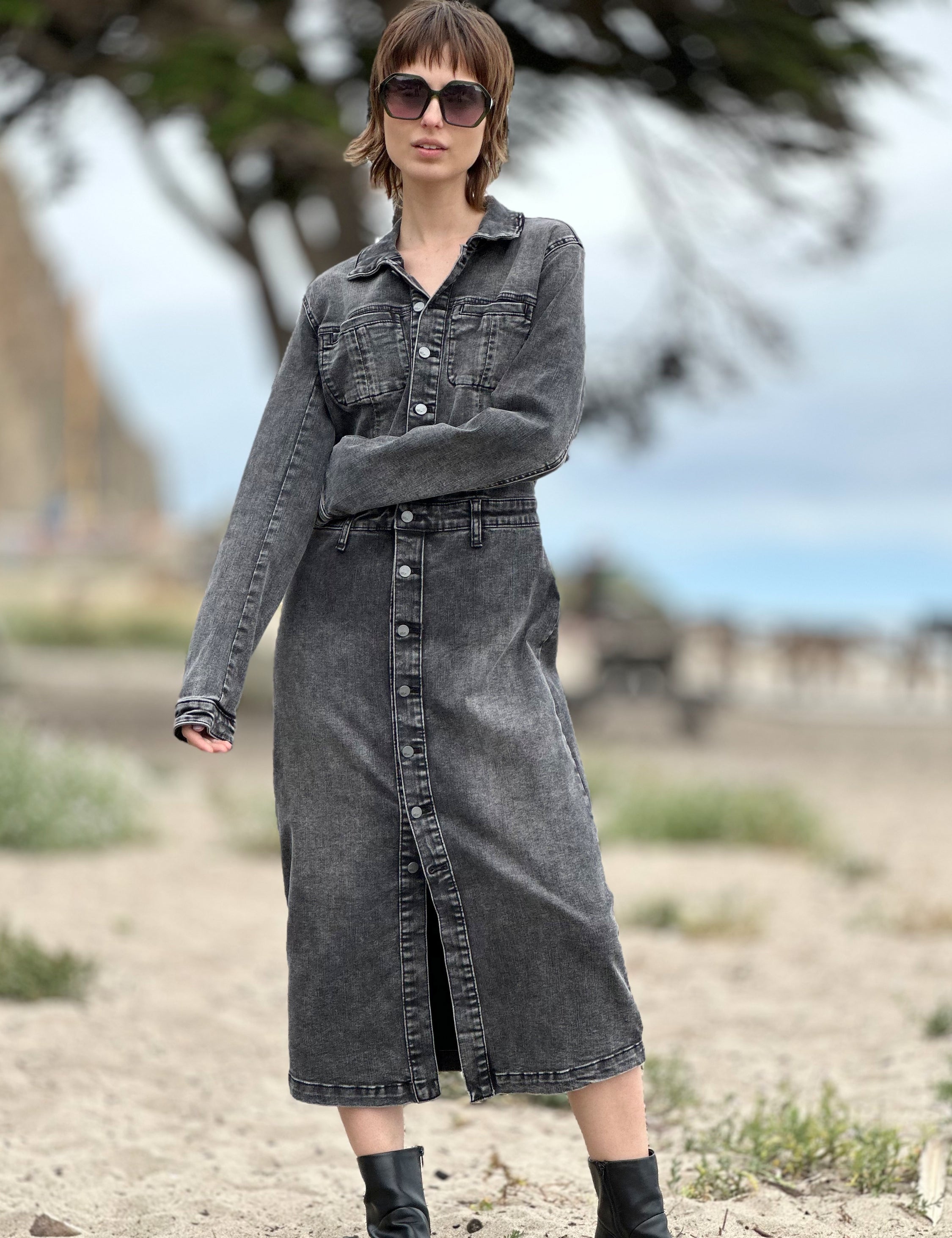oversized denim shirt dress Plus Denim Oversized Shirt Dress