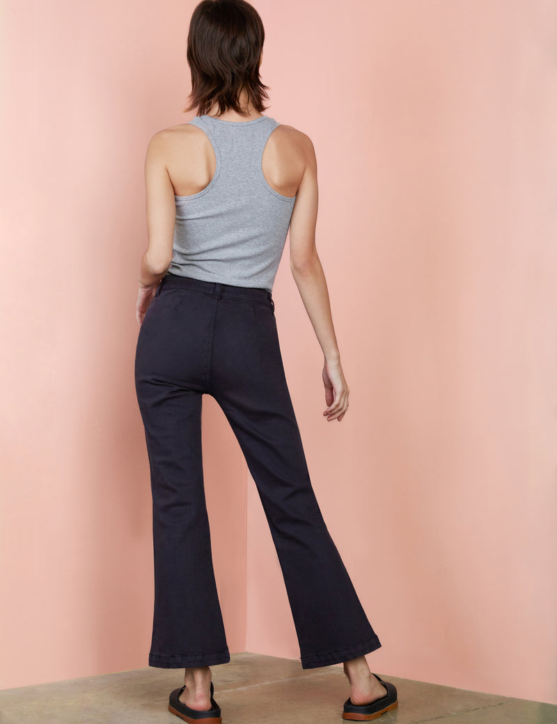 Patch Baby Cropped Flares in Vintage Black Back View