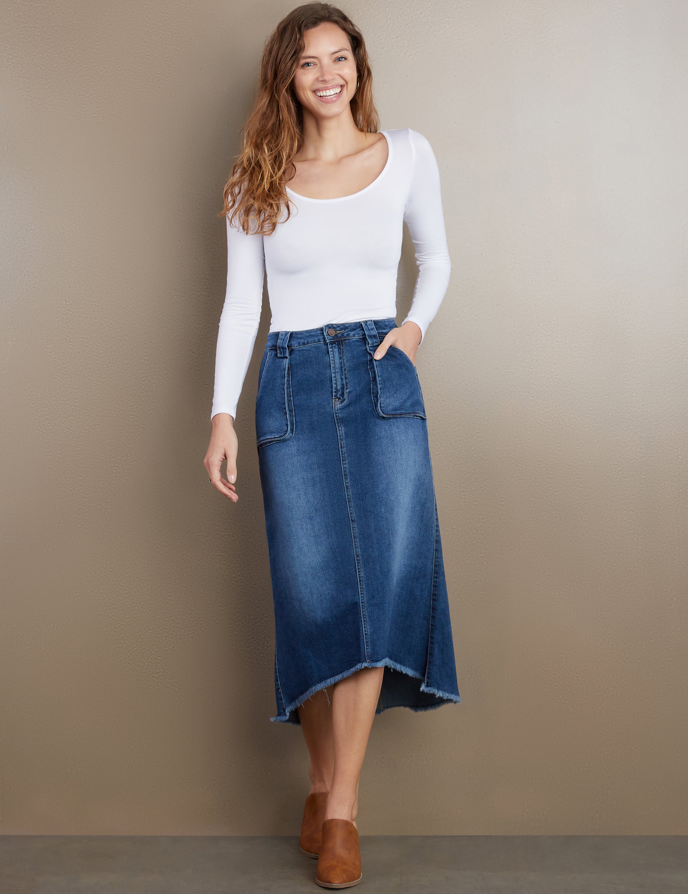 Nancy Pocket Side Denim Skirt