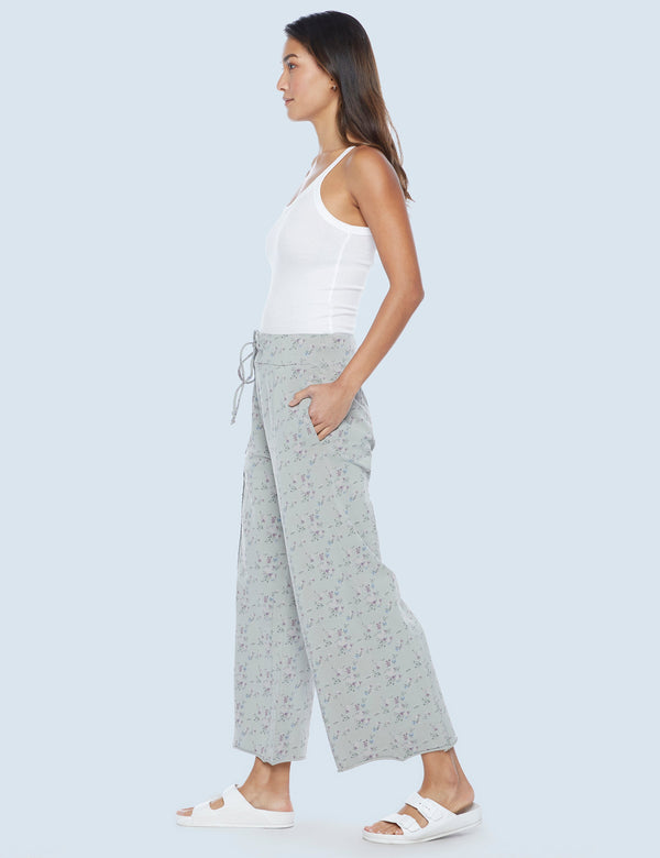 Easy Floral Knit Wide-Leg Pants Side View