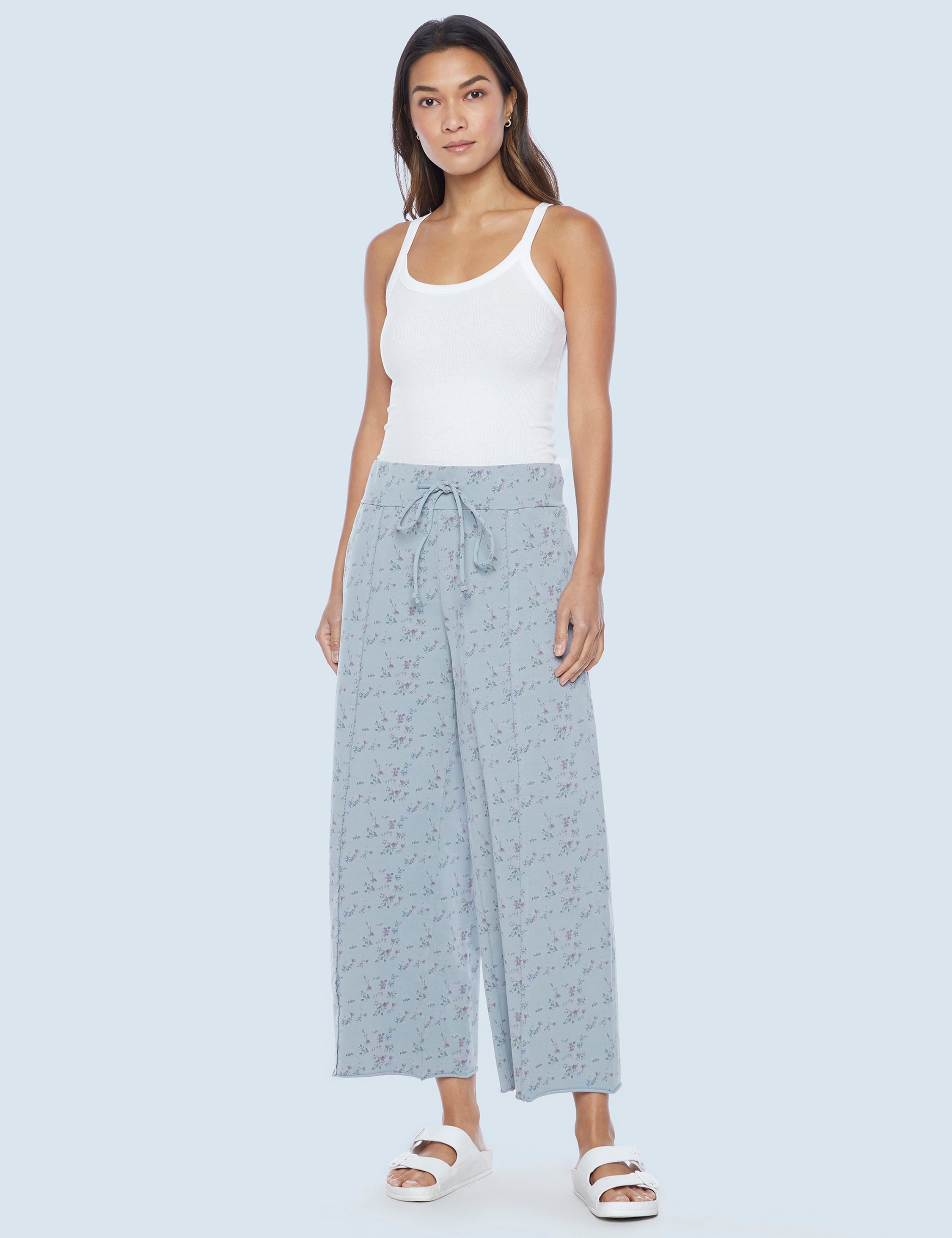 Easy Floral Knit Wide-Leg Pants – billytshop