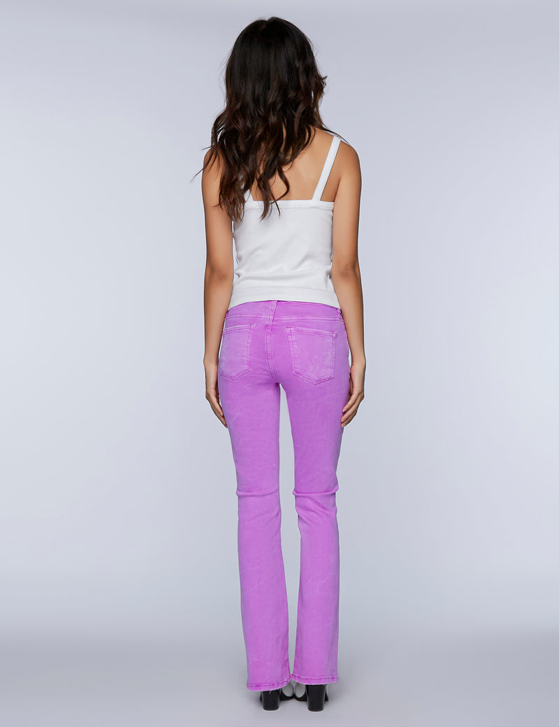 Neon Purple Low-rise Straight Jeans Back View