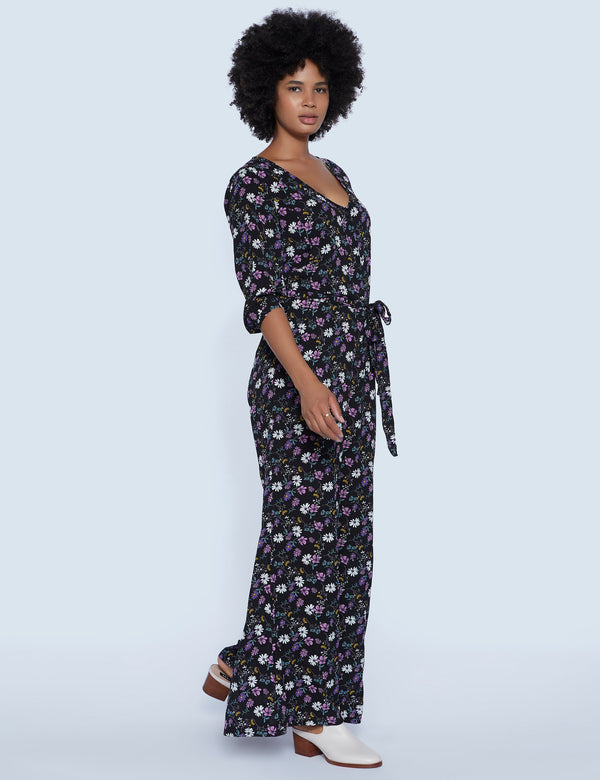 To The Max Jumpsuit Floral Social Side View