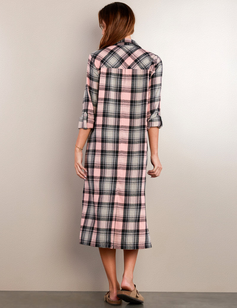 Always Fun Plaid Shirtdress