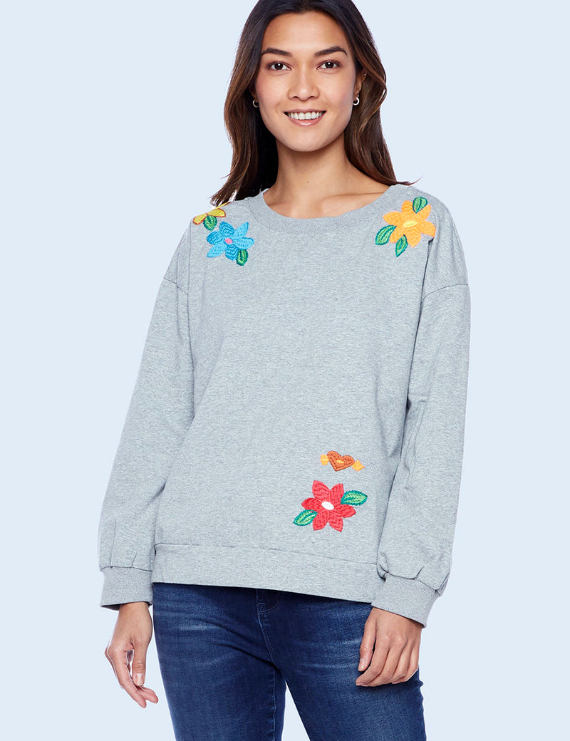 Embroidery Floral Sweatshirt