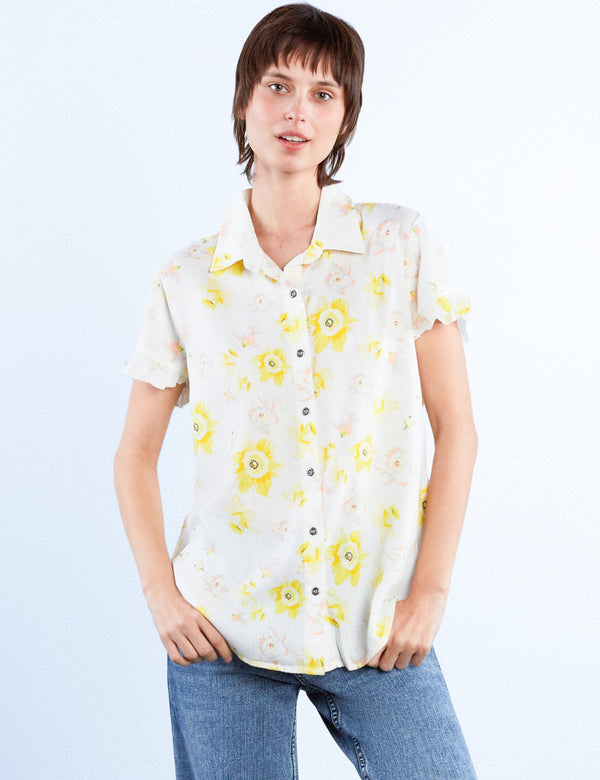 Short Sleeve Ruffle Shirt