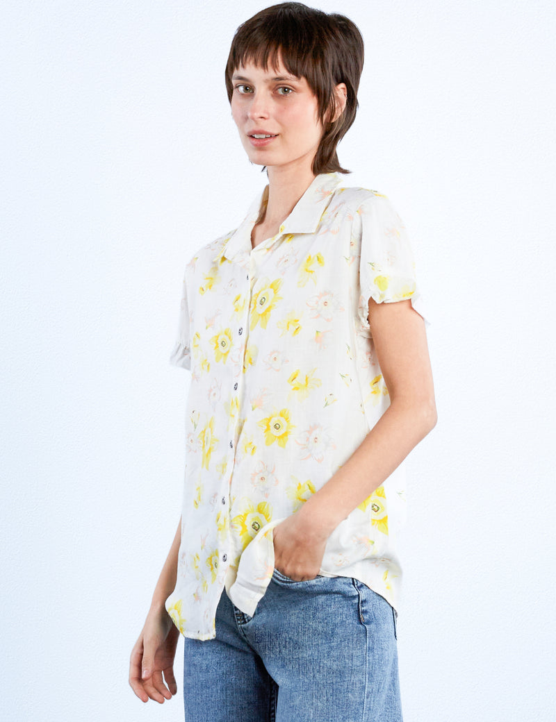 Short Sleeve Ruffle Shirt