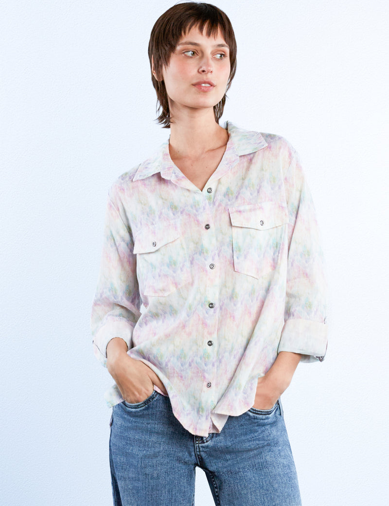 Color Burst Linen Shirt