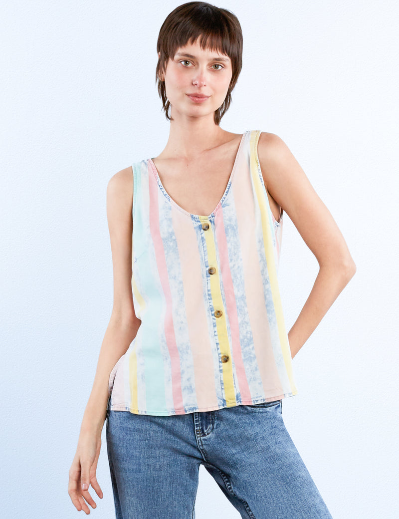 Lyocell Linen Button Down Tank