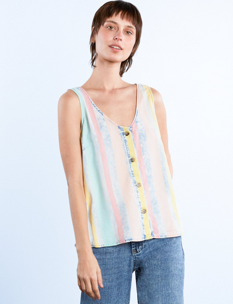 Lyocell Linen Button Down Tank