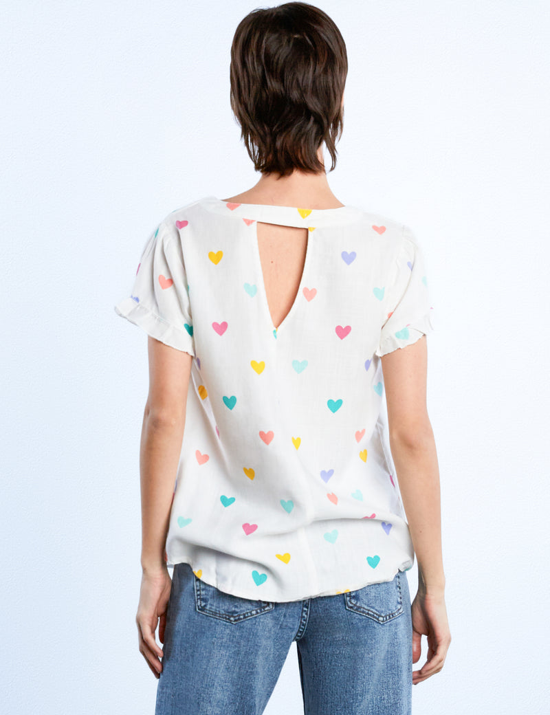 V-Neck Heart Tee
