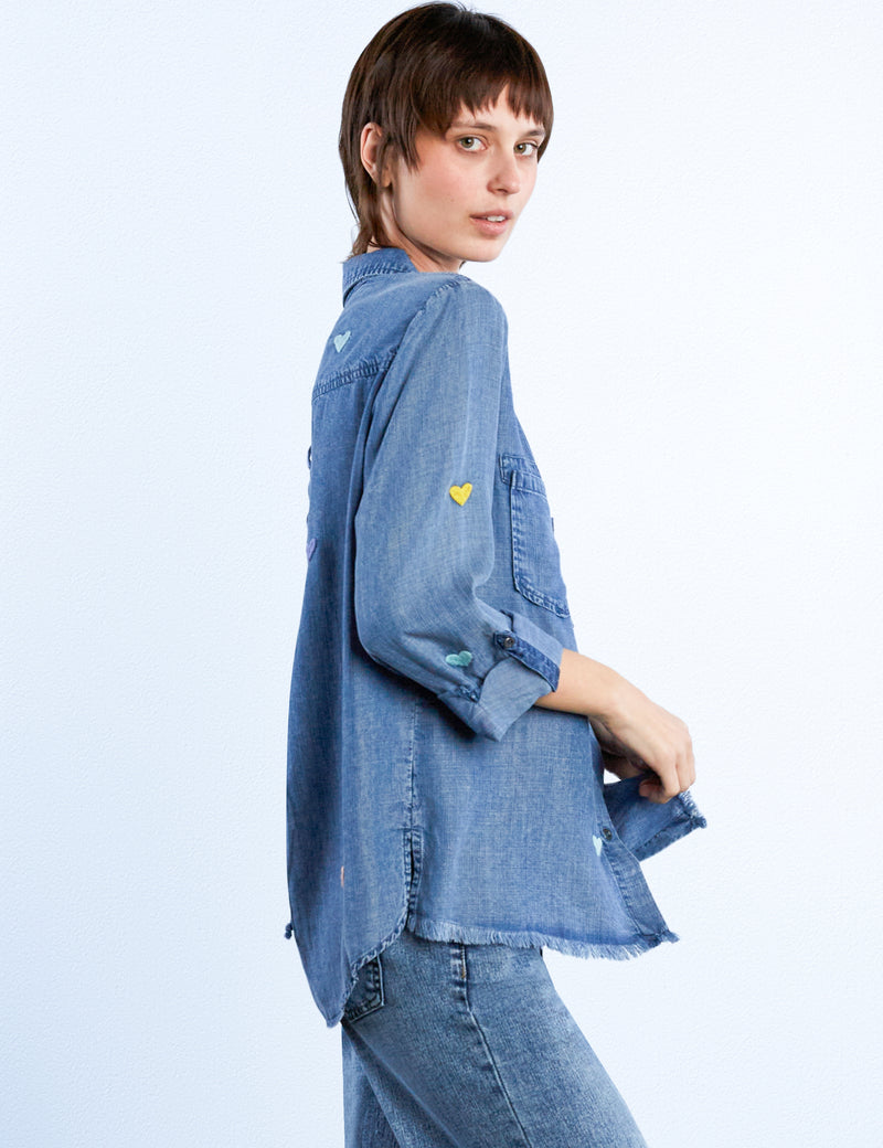 X-My Heart Embroidered Lyocell Shirt