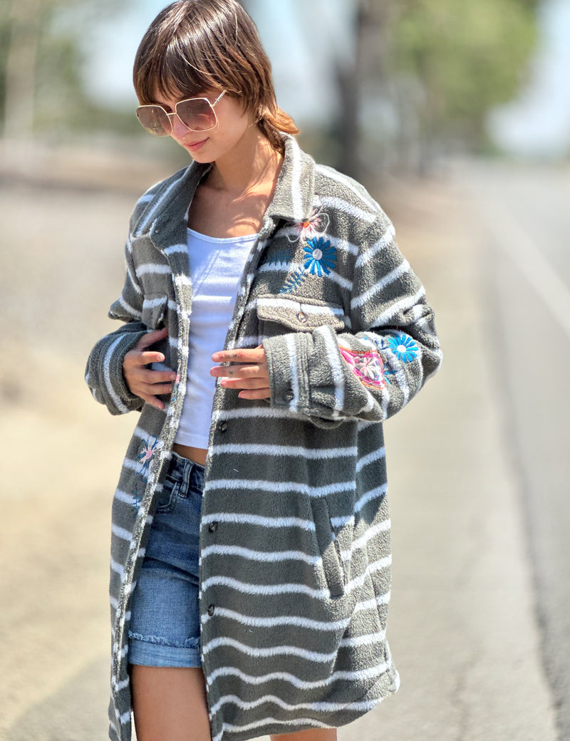 Floral Shirt Jacket