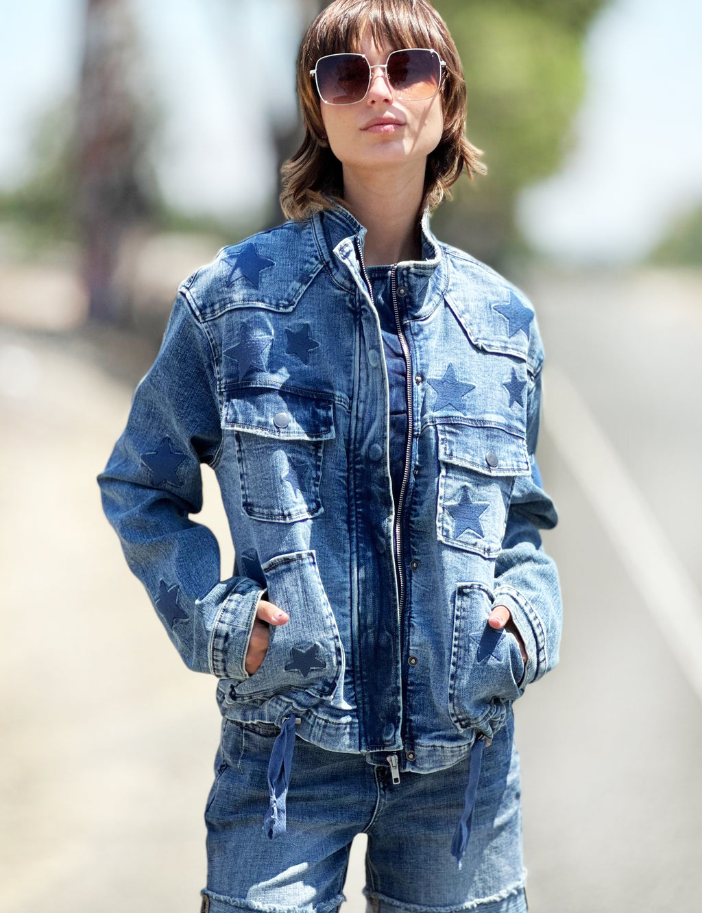Women's Pow Embroidered Denim Jacket – Billy T – billytshop