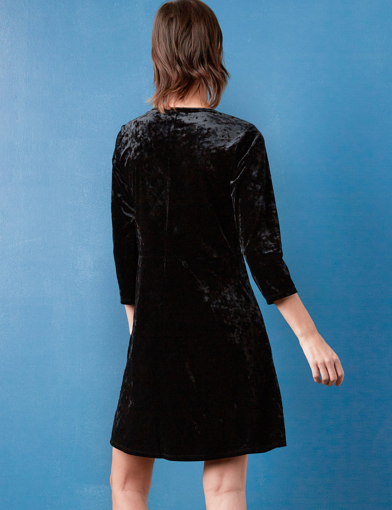 Billy T Velvet Skater Dress, Size M, Black Billy T Velvet Skater Dress, Size M, Black