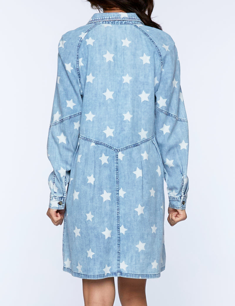 star t shirt dress Let's Go Girls w/ Star Chenille Black Oversized T-Shirt Dress