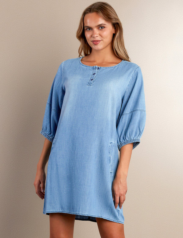 Puff Henley Dress