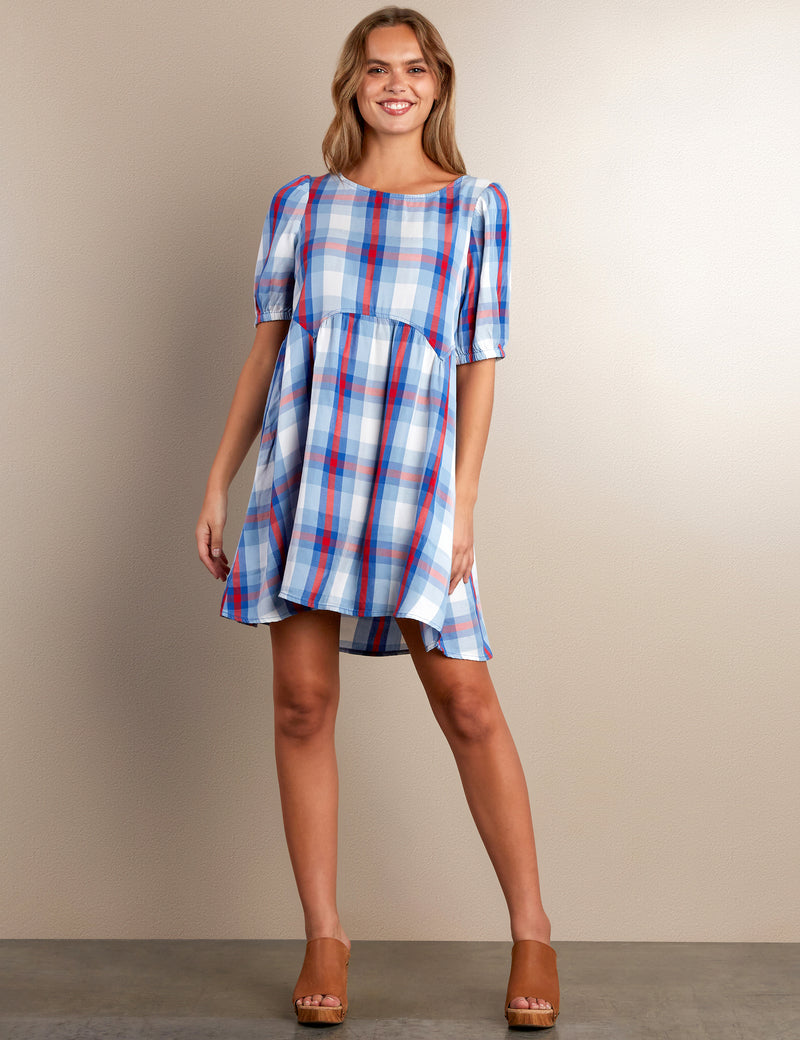 Billy T Women's Union Plaid Dress - Multi - Size XS - Red Blue Billy T Women's Union Plaid Dress - Multi - Size XS - Red Blue