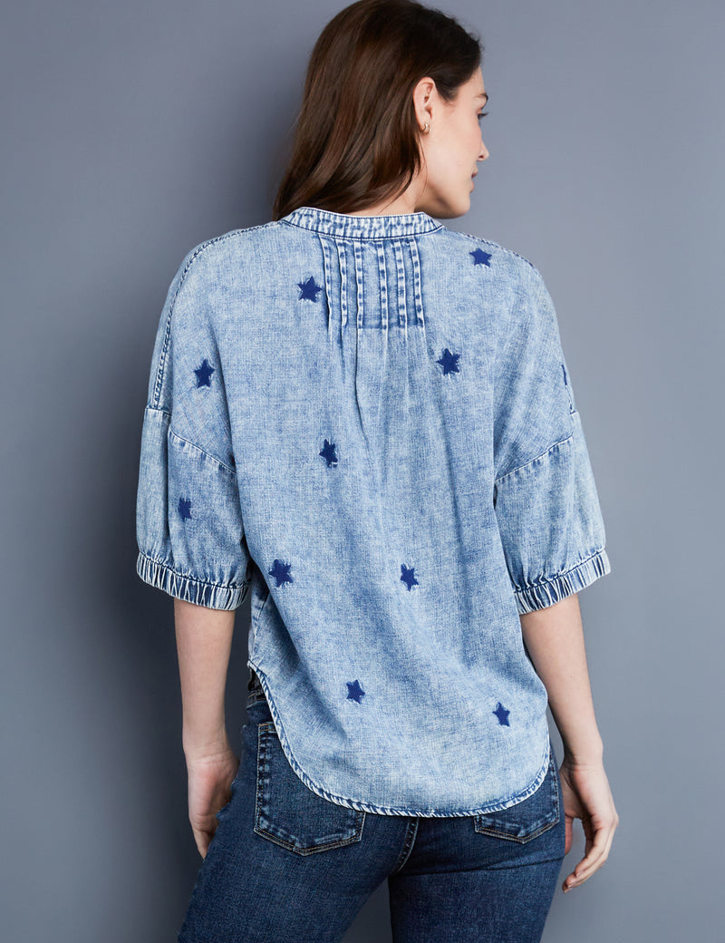 Women's Designer Star Embroidered Blouse