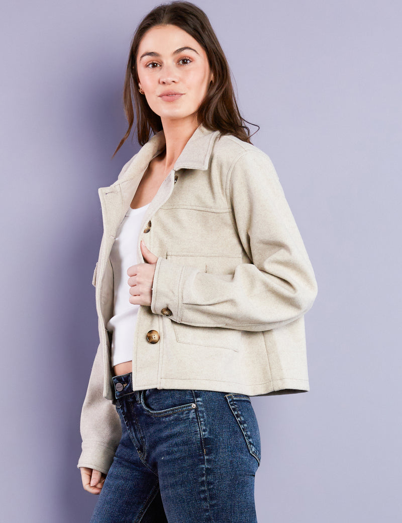 Women's Liberty Cropped Jacket in Buttercream