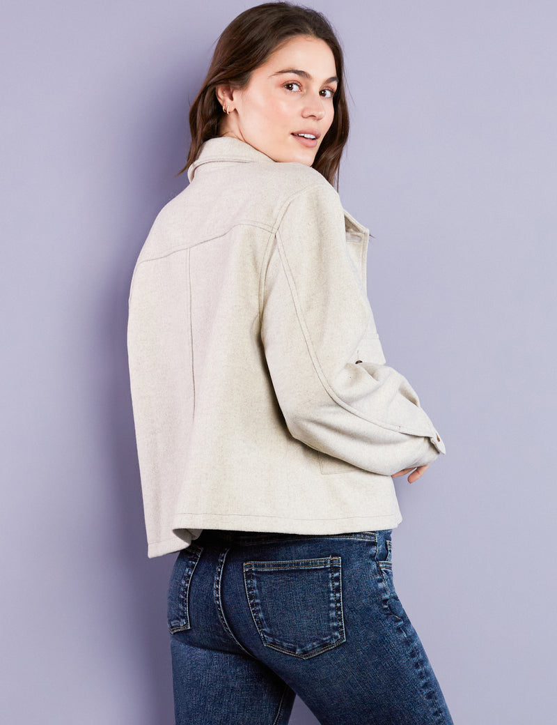 Women's Liberty Cropped Jacket in Buttercream