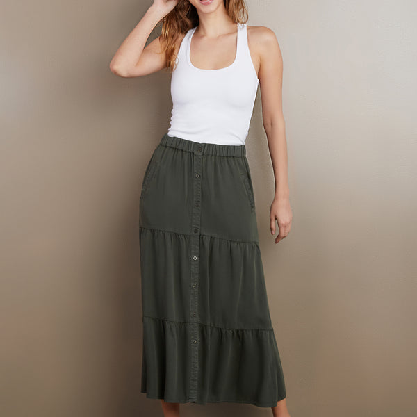 ◆ITZAVIBE◆ CHECK LAYERED WRAP LONG SKIRT IBB25WSK32GY WHITE DOTTED LAYERED WRAP LONG SKIRT - ITZAVIBE | 60