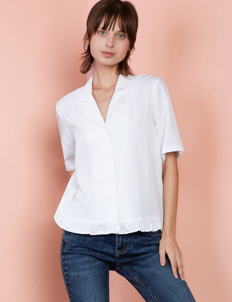 Notch Rue Shirt in White Mist Front View