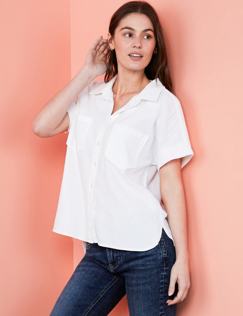 Womens Simple White Classic Shirt Billy T White / XL Womens Simple White Classic Shirt Billy T White / XL