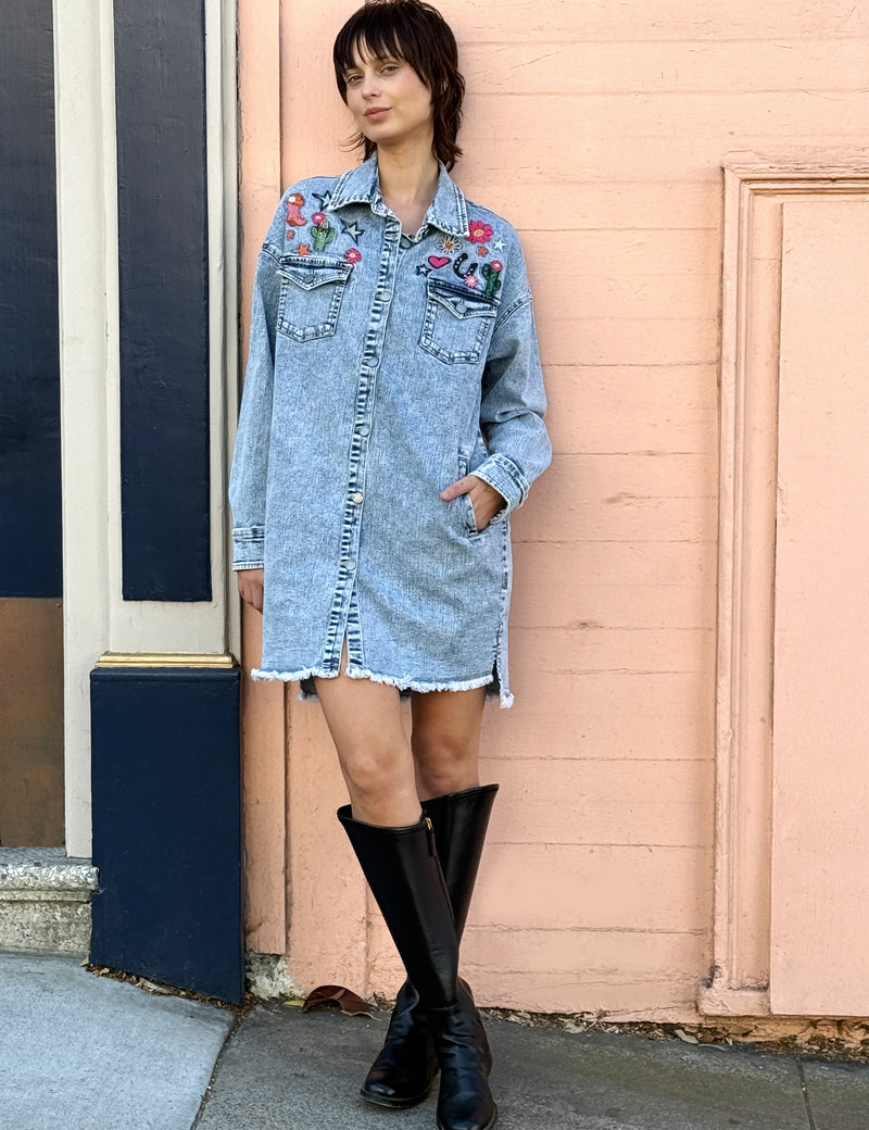 Gittyup Embroidered Dress