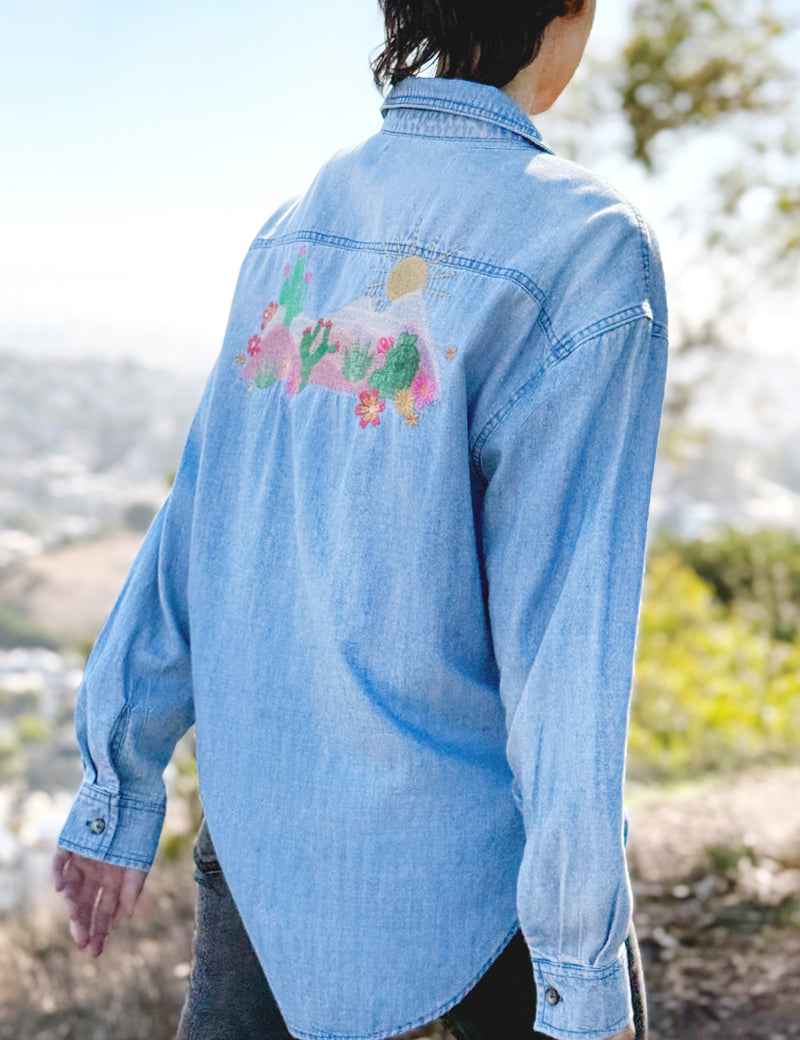 Wild Cactus Embroidered Shirt