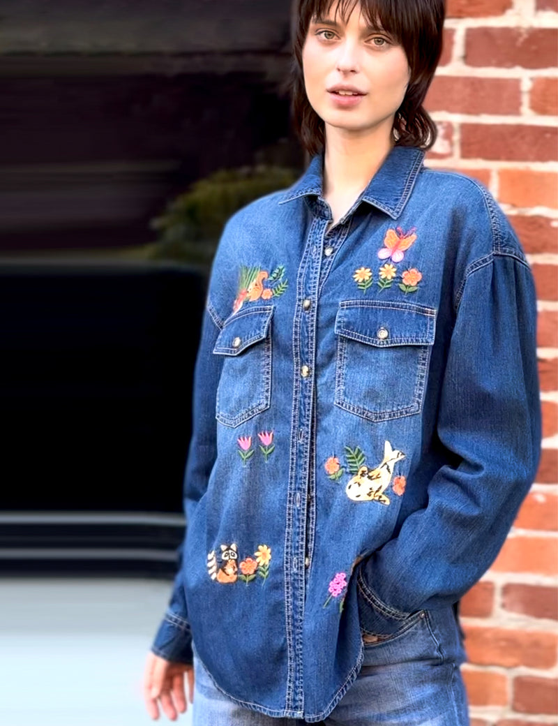 Magical Forest Embroidered Shirt