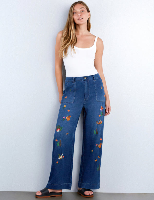 Magical Forest Embroidered Pants