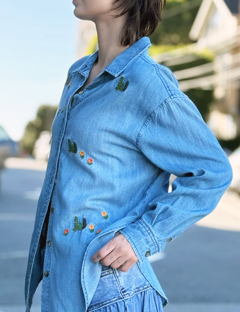 Happy Trees Embroidered Shirt