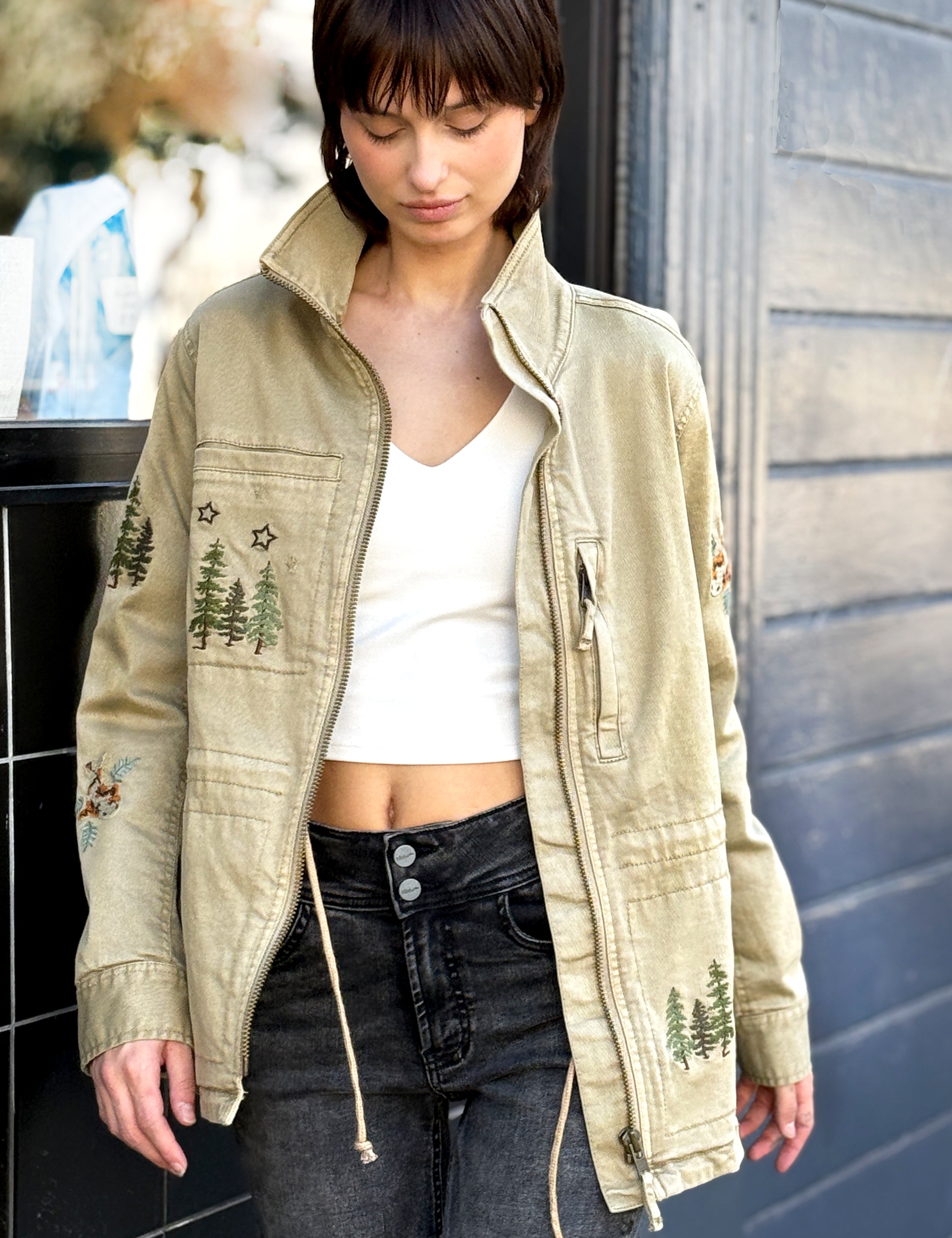 Women’s Happy Trees Embroidered Jacket – Billy T – billytshop