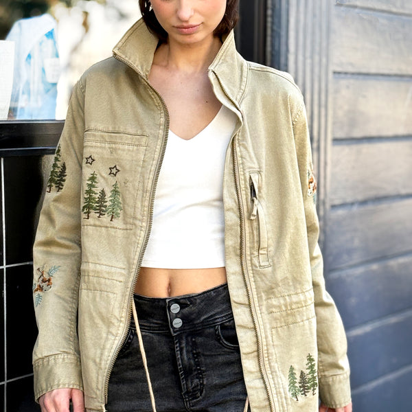 Happy Trees Embroidered Jacket – billytshop