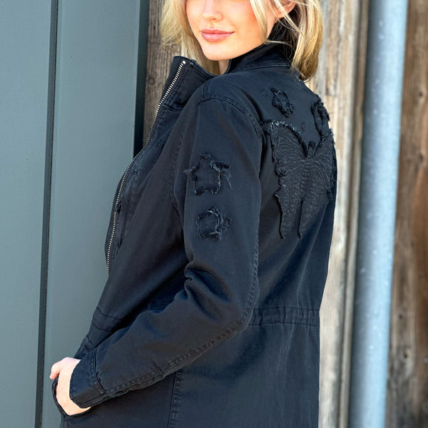 Women's Awesome Butterfly Zip Jacket - Black - Billy T – billytshop